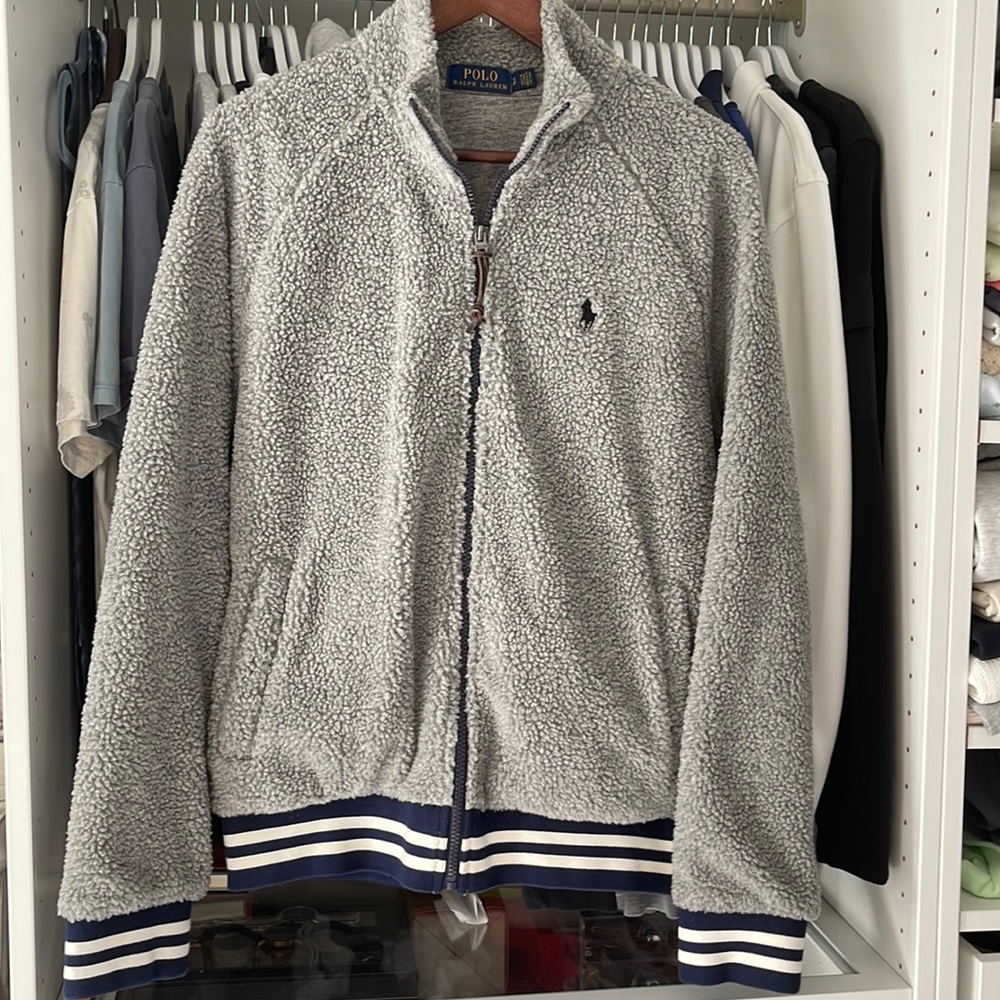 Polo Ralph Lauren Sherpa Jacket. Size small Grey